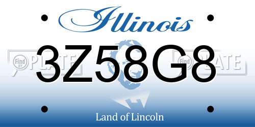 3Z58G8 Illinois License Plate