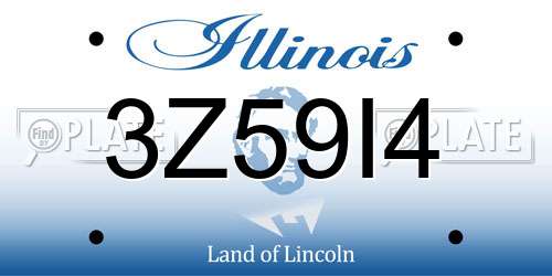 3Z59I4 Illinois License Plate