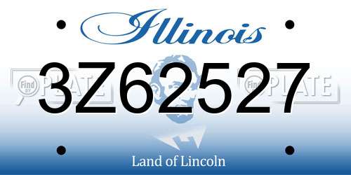 3Z62527 Illinois License Plate