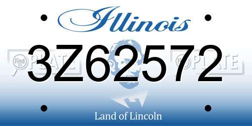 3Z62572 Illinois License Plate