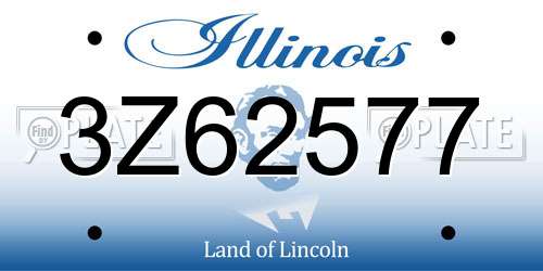 3Z62577 Illinois License Plate
