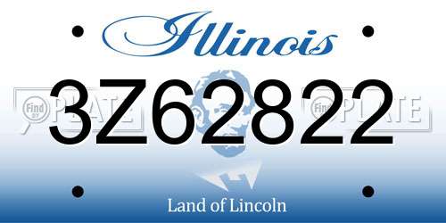 3Z62822 Illinois License Plate