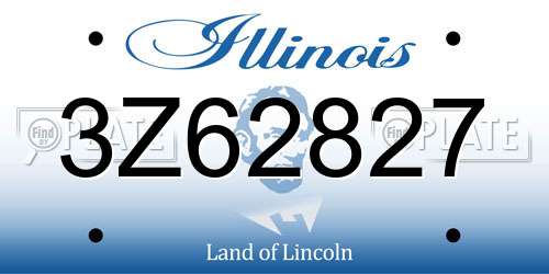 3Z62827 Illinois License Plate