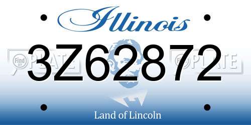 3Z62872 Illinois License Plate
