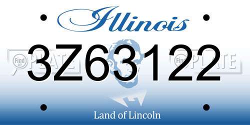 3Z63122 Illinois License Plate