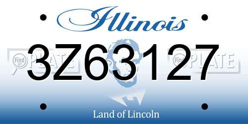 3Z63127 Illinois License Plate