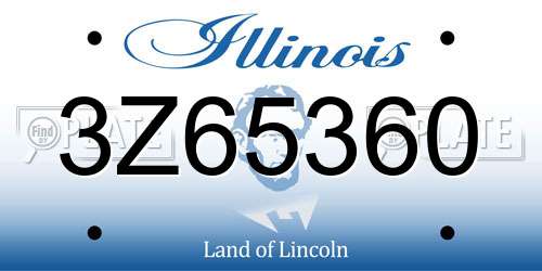 3Z65360 Illinois License Plate