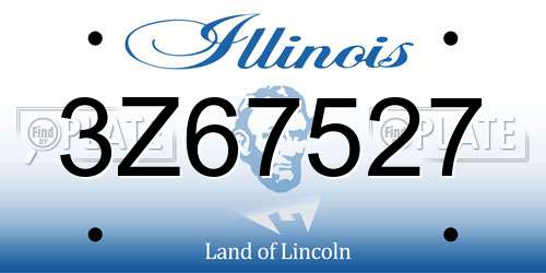 3Z67527 Illinois License Plate
