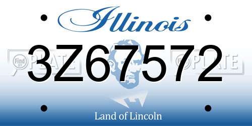 3Z67572 Illinois License Plate