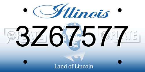3Z67577 Illinois License Plate