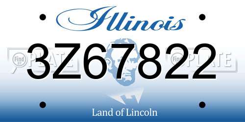 3Z67822 Illinois License Plate