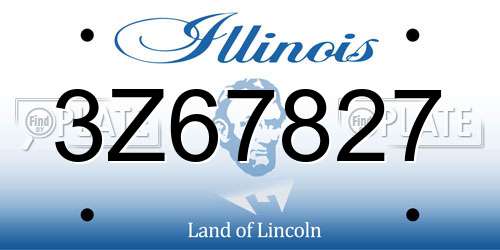 3Z67827 Illinois License Plate