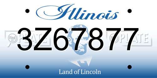 3Z67877 Illinois License Plate