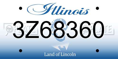 3Z68360 Illinois License Plate