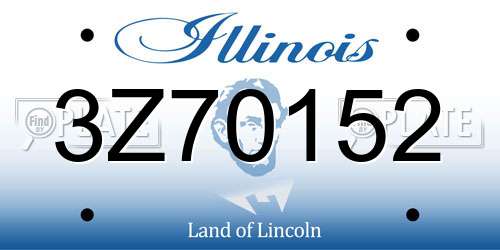 3Z70152 Illinois License Plate