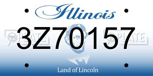 3Z70157 Illinois License Plate