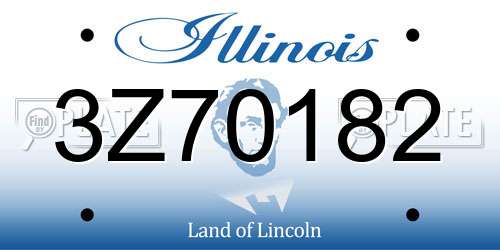 3Z70182 Illinois License Plate