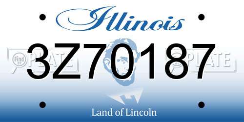 3Z70187 Illinois License Plate