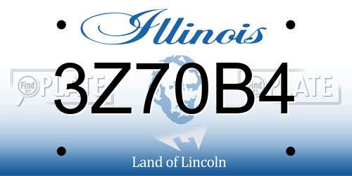 3Z70B4 Illinois License Plate