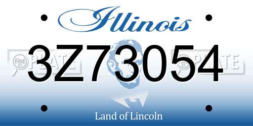 3Z73054 Illinois License Plate