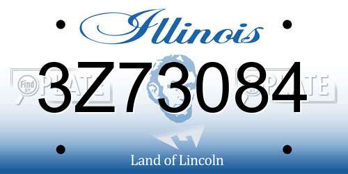 3Z73084 Illinois License Plate