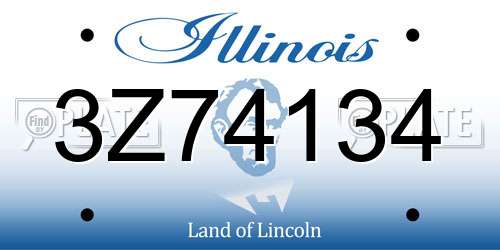 3Z74134 Illinois License Plate