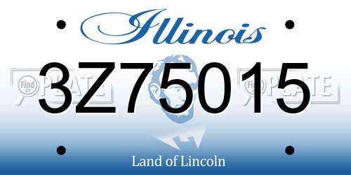 3Z75015 Illinois License Plate