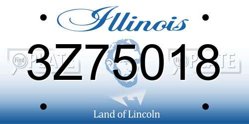 3Z75018 Illinois License Plate