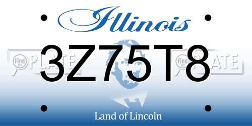 3Z75T8 Illinois License Plate