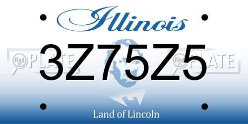 3Z75Z5 Illinois License Plate