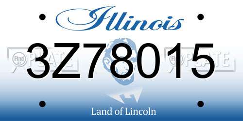 3Z78015 Illinois License Plate