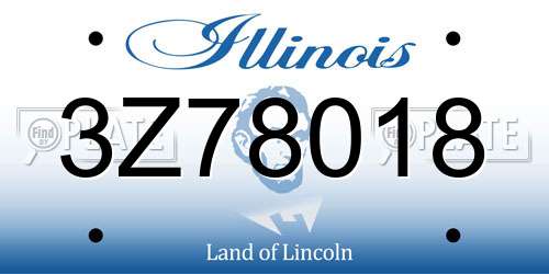 3Z78018 Illinois License Plate