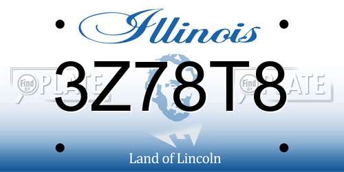 3Z78T8 Illinois License Plate