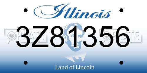 3Z81356 Illinois License Plate