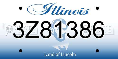 3Z81386 Illinois License Plate