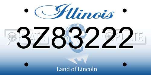 3Z83222 Illinois License Plate