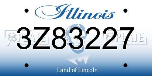 3Z83227 Illinois License Plate