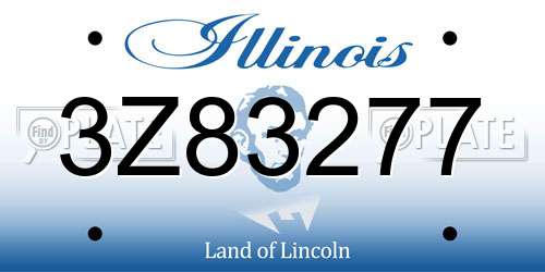 3Z83277 Illinois License Plate