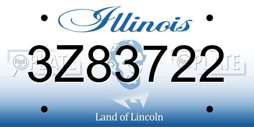 3Z83722 Illinois License Plate