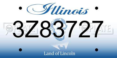 3Z83727 Illinois License Plate