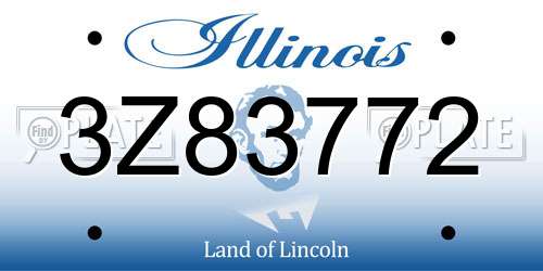 3Z83772 Illinois License Plate