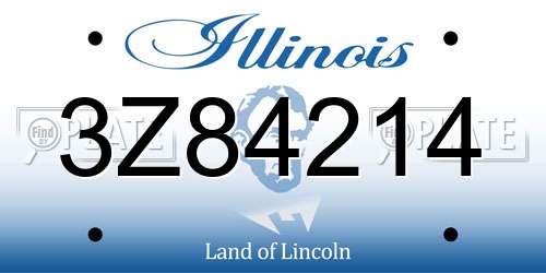 3Z84214 Illinois License Plate