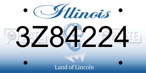 3Z84224 Illinois License Plate