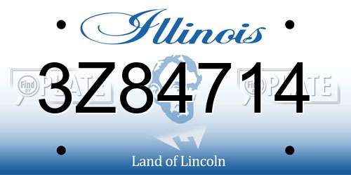 3Z84714 Illinois License Plate