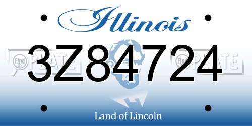 3Z84724 Illinois License Plate