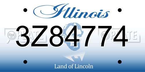 3Z84774 Illinois License Plate