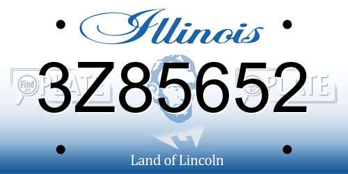 3Z85652 Illinois License Plate