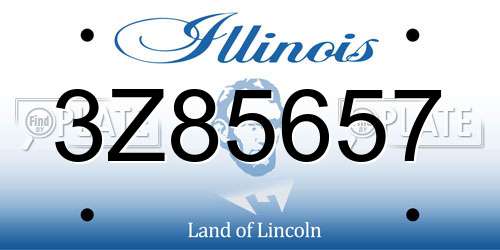 3Z85657 Illinois License Plate