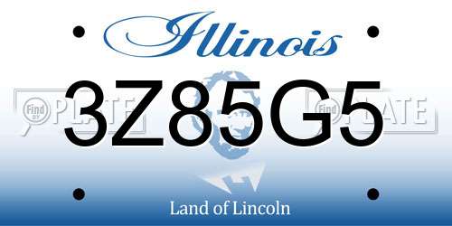 3Z85G5 Illinois License Plate