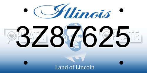 3Z87625 Illinois License Plate